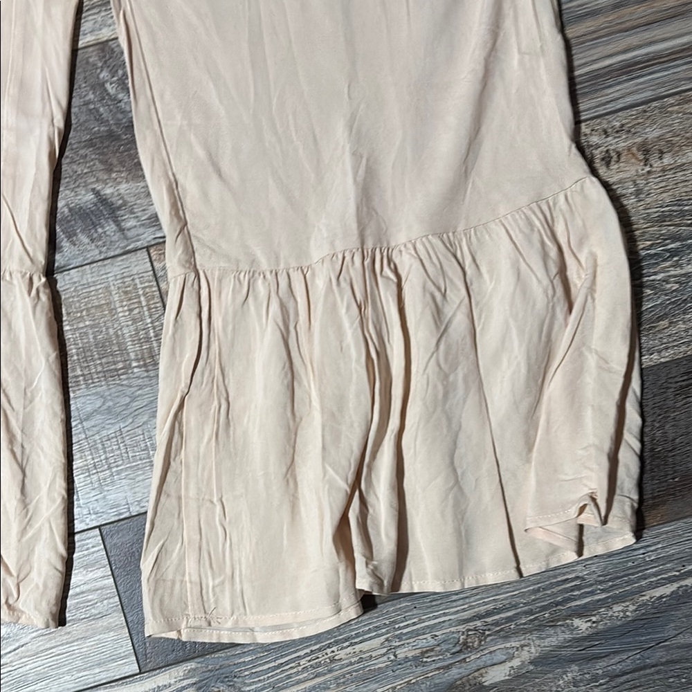 Cream Wide-Leg Ruffle Pants -NWT - Picture 5 of 13